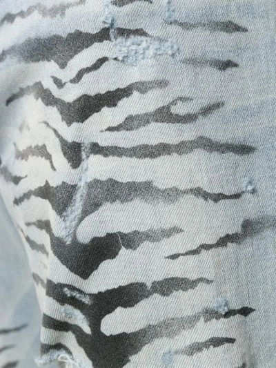 Shop Amiri Tiger Destruction Jeans In Blue