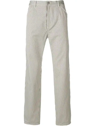 Shop Apc Regular Striped Trousers In Grey