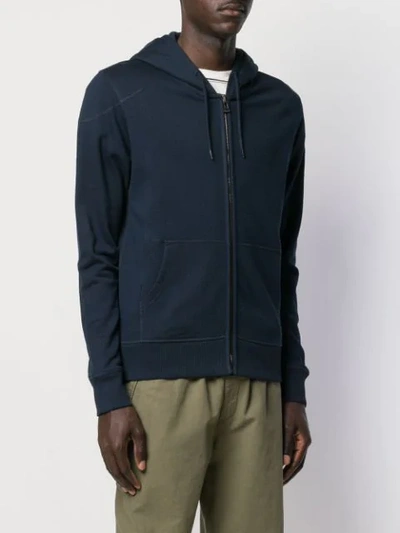 Shop Belstaff Knitted Drawstring Hoodie - Blue