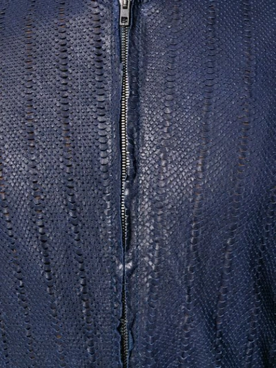 Shop Salvatore Santoro Perforated Detail Bomber Jacket In Blue