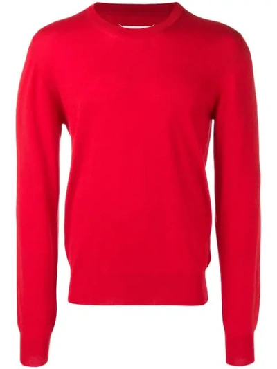 Shop Maison Margiela Elbow Patch Detail Jumper In Red