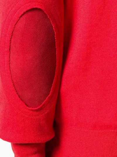 Shop Maison Margiela Elbow Patch Detail Jumper In Red