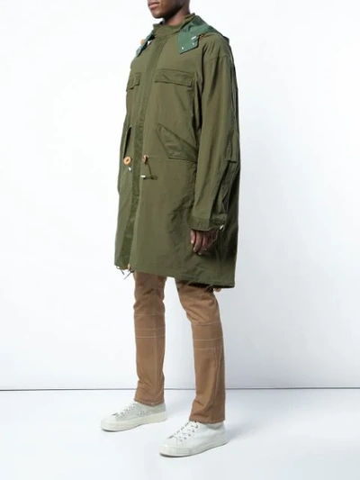 Shop Julien David Oversized Parka In Green