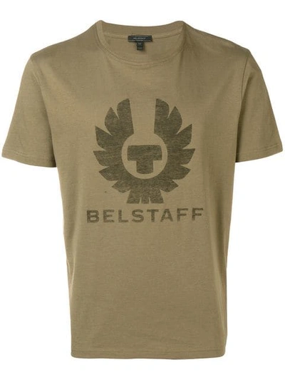 Shop Belstaff Logo Print T In Green