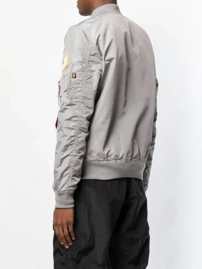 Shop Alpha Industries Nasa Patch Bomber Jacket In Grey