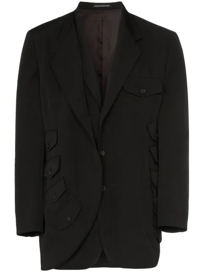 Shop Yohji Yamamoto Multi-pocket Blazer In Black