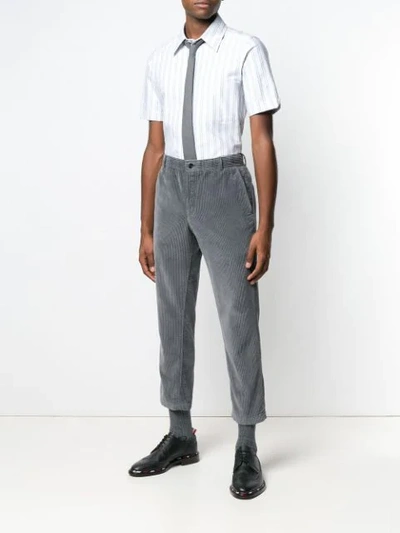 Shop Thom Browne 'unconstructed' Cord-chino In Grey