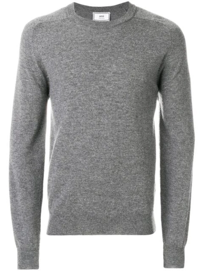 Shop Ami Alexandre Mattiussi Crew-neck Sweater In Grey