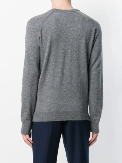 Shop Ami Alexandre Mattiussi Crew-neck Sweater In Grey