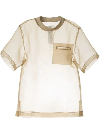 Shop Maison Margiela Sheer T-shirt In Brown