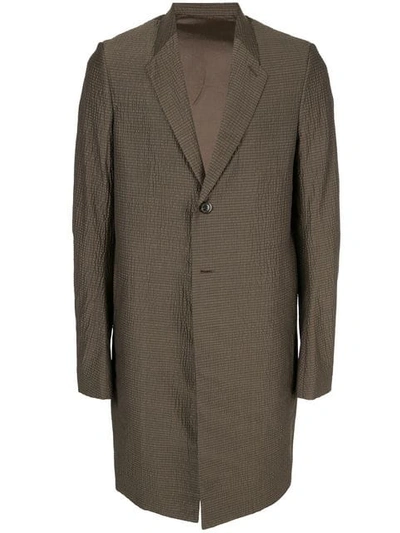 Shop Rick Owens Textured Coat In Brown