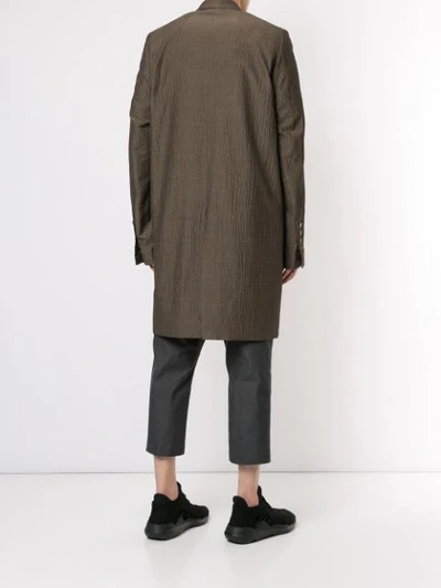 Shop Rick Owens Textured Coat In Brown