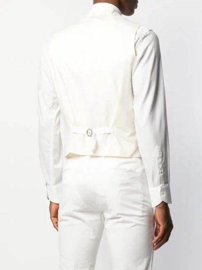 Shop Tagliatore Brian Single-breasted Waistcoat In White