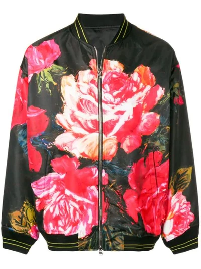 rose print bomber jacket