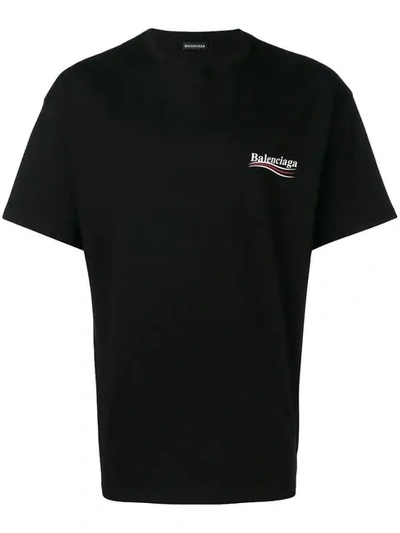 Shop Balenciaga Political Campaign T-shirt In Black