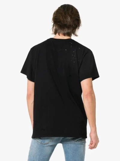 Shop Amiri Print Perforated Detail T-shirt In Black