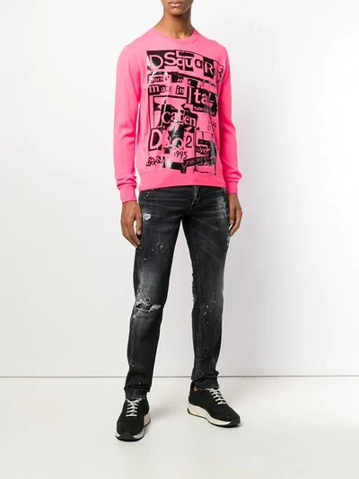 Shop Dsquared2 Punk Sleeping Drunk Jumper In Pink