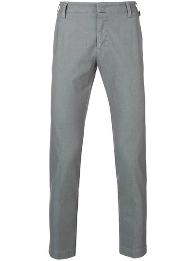 Shop Entre Amis Creased Slim Fit Trousers In Grey