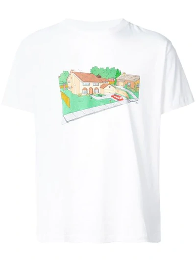 Off-white Simpsons House Printed Cotton-jersey T-shirt In White | ModeSens