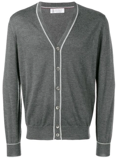 BRUNELLO CUCINELLI V-NECK CARDIGAN - 灰色