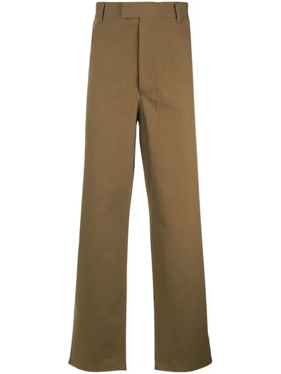 Shop Prada Gabardine Trousers In Brown