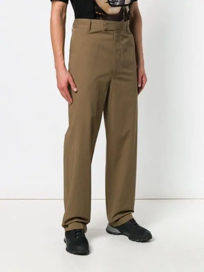 Shop Prada Gabardine Trousers In Brown