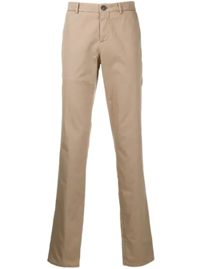 Shop Brunello Cucinelli Slim Fit Trousers In Neutrals