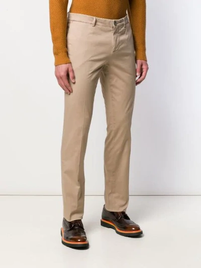 Shop Brunello Cucinelli Slim Fit Trousers In Neutrals