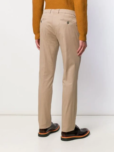 Shop Brunello Cucinelli Slim Fit Trousers In Neutrals