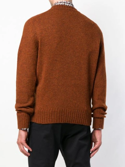 Shop Prada Crew Neck Sweater - Brown