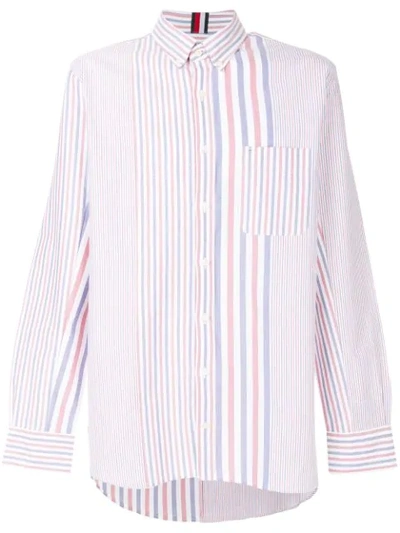 Shop Tommy Hilfiger Oversized Striped Shirt In Multicolour