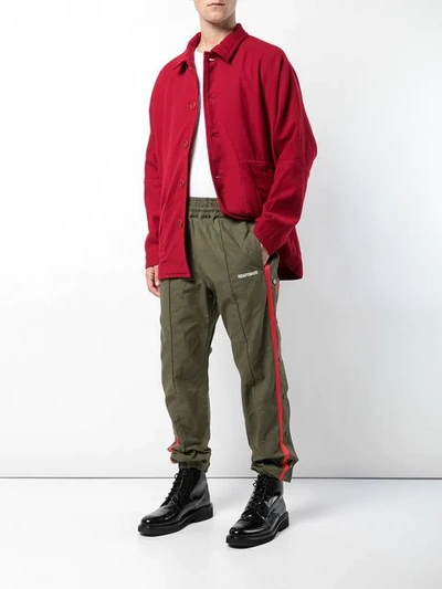 Shop Readymade Side Stripe Track Pants In Green