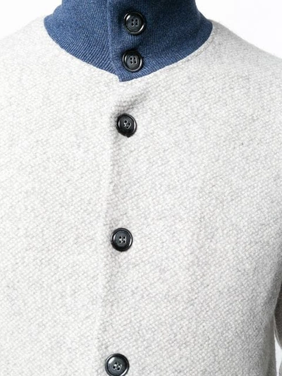 Shop Barba Buttoned Jacket In Grey