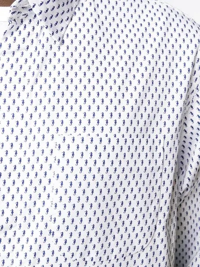 Shop Engineered Garments Seahorse Print Shirt In White