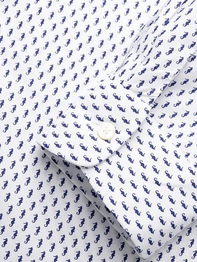 Shop Engineered Garments Seahorse Print Shirt In White