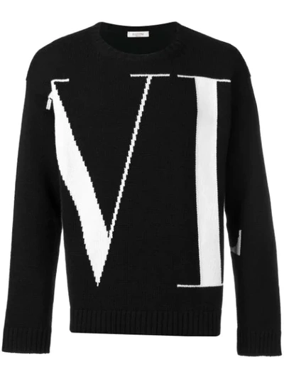 Shop Valentino Cashmere Slim Fit Jumper In Black