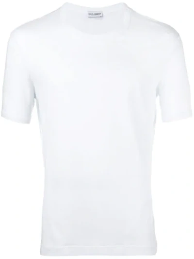 Shop Dolce & Gabbana Plain T-shirt  In White