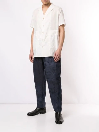 UMA WANG JACQUARD TAILORED TROUSERS - 蓝色