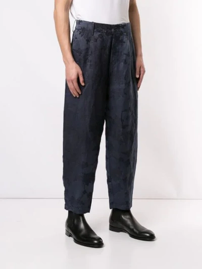 UMA WANG JACQUARD TAILORED TROUSERS - 蓝色