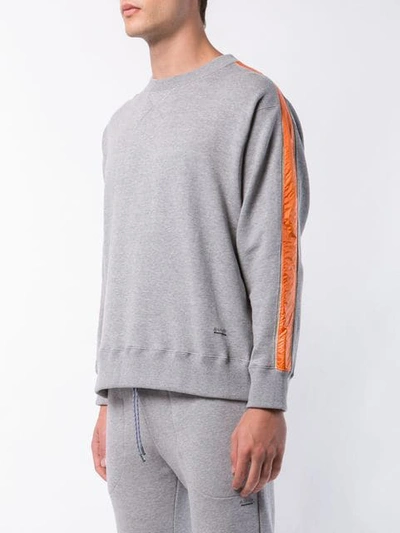 Shop Julien David Contrast Stripe Sweatshirt In Grey