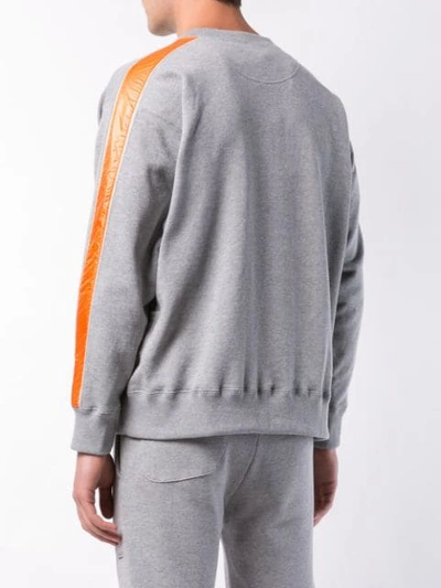 Shop Julien David Contrast Stripe Sweatshirt In Grey