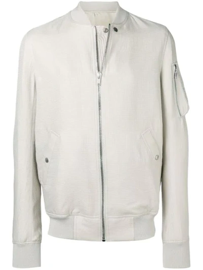 Shop Rick Owens Textured Bomber Jacket In 61 Oyster