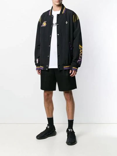 Shop Marcelo Burlon County Of Milan Marcelo Burlon X Nba La Lakers Bomber Jacket In Black