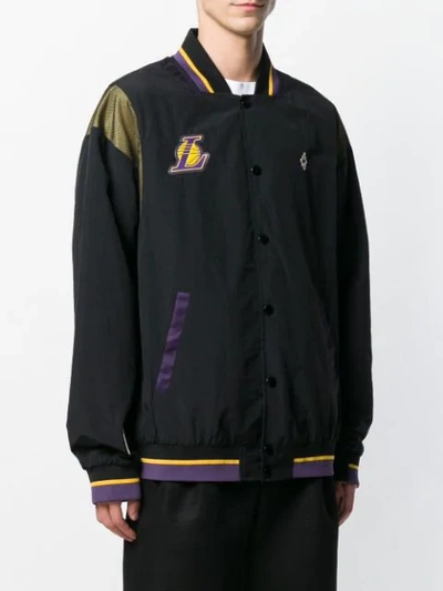 Shop Marcelo Burlon County Of Milan Marcelo Burlon X Nba La Lakers Bomber Jacket In Black