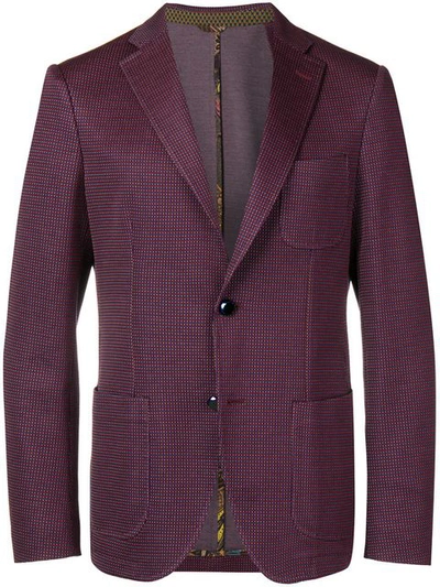 Shop Etro Stitch Pattern Blazer In 400