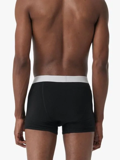 Shop Burberry Stretch Cotton Boxer Shorts In Black