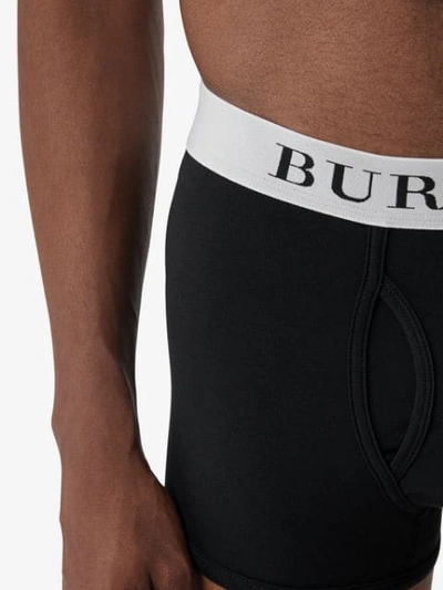 Shop Burberry Stretch Cotton Boxer Shorts In Black