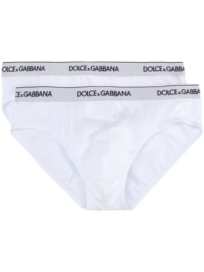 Shop Dolce & Gabbana Set Aus Zwei Slips In White