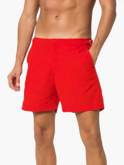 Shop Orlebar Brown Slim-fit Swim Shorts In Red