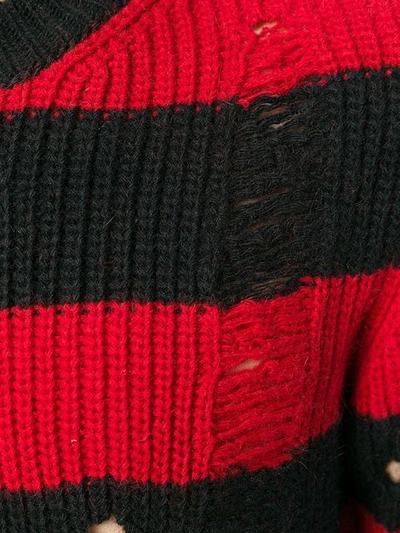 Shop Overcome Striped Knit Jumper In Black